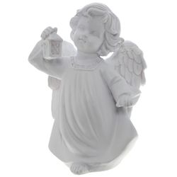 Ремеко / Decorative figure "Angel with a flashlight" (white color), L11W8H15 cm