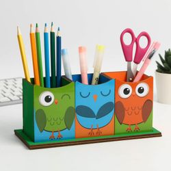 Сималенд / Pencil holder triple on the stand "Owl"