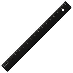 Ruler, plastic, 16 cm, STAMM, opaque, black