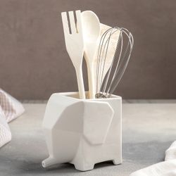 Доляна / Doliana / Kitchen set “Estet. Baby elephant ", 5 items: stand, spatula, fork, spoon, whisk