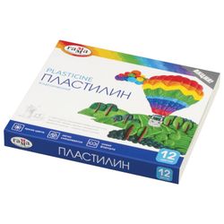 Plastilina clásica GAMMA "Classic" 12 colores, 240 g, con pila, caja de cartón