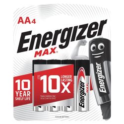 ENERGIZER / Batteries Max AA (LR06, 15A) alkaline finger, SET 4 pcs. in blister
