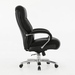 BRABIX PREMIUM "Bomer HD-007" armchair, 250 kg, recycled leather, chrome, black