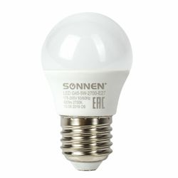 SONNEN / LED lamp 5 (40) W, E27 base, ball, warm white light, LED G45-5W-2700-E27