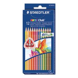 Pencils coloured STAEDTLER (Germany) "Noris club",12 colors, triangular, sharpened, Euro slot