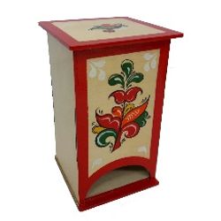 Беломорские узоры / Caddy wooden "Rakulskaya painting. Red" 16 cm