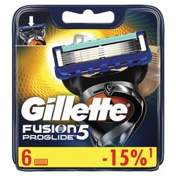 Replacement shaving cassettes 6 pcs. GILLETTE Fusion ProGlide, for men