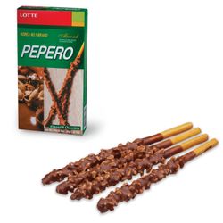 LOTTE / "Pepero Almond" chocolate-glazed cookies with almonds (Korea), in a carton box 36 g