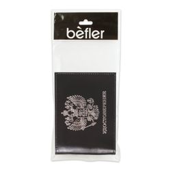 Cover for identity BEFLER Classic, natural leather, embossed "Certification Emblem", black