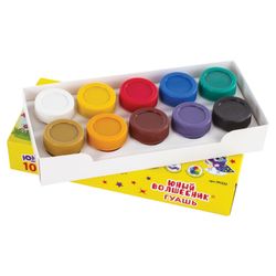 ЮНЛАНДИЯ / Gouache "YOUNG WIZARD" 10 colors of 20 ml, top quality, without brush, cardboard box