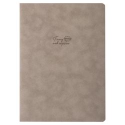 BRAUBERG / Notebook 60 l. no rim cover leatherette suede, stitching, B5 (179x250mm), GRAY, CAPRISE / 2 pcs.