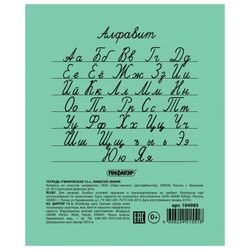 ПИФАГОР / Notebook GREEN cover 12 sheets, line with margins, offset No. 2 ECONOMY / 20 pcs.