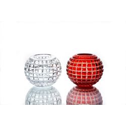 Гусевской Хрустальный завод / Crystal vase for flowers "Razotsvet" small red
