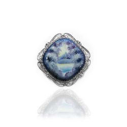 Ростовская финифть / Brooch "First Snow"