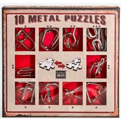 GamesDealer / Conjunto de 10 quebra-cabeças de metal vermelho