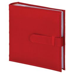 BRAUBERG photo album for 200 photos 10x15 cm, leather-like, paper pages, box, red