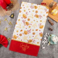 Этель / Golden Christmas Towel 40x73 cm, 100% cotton, twill 190 g / m2