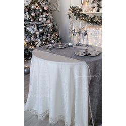 Tablecloth with lace Versailles with grey carpet