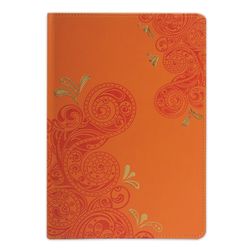 BRAUBERG / Not defteri "Orient", 128 yaprak A5, 148x218 mm, kabartmalı suni deri, kafes, turuncu
