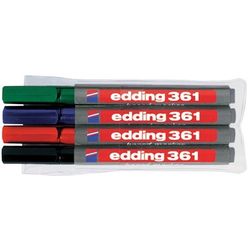 EDDING / Conjunto de marcadores Edding / Quadro branco, ponta redonda, 1 mm, 4 peças 4 cores