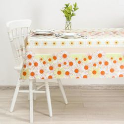 Доляна / Doliana / Oilcloth dining room on a non-woven base "Chamomile", width 137 cm, roll 19 m, beige color