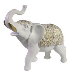 Ремеко / Decorative figure "Elephant" (white + gold) L19W7H20