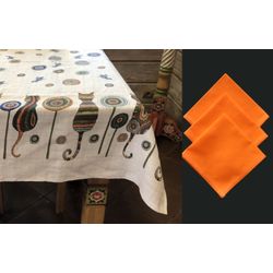 Мастерская подарков / Gift workshop / Matting tablecloth "Cats" with napkins