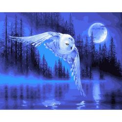 Опт-картина / Painting by numbers 40x50 White owl