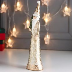 Сималенд / Souvenir "Santa Claus in a golden fur coat with frosty patterns, with a Christmas tree"