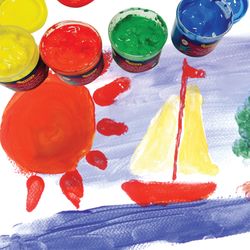 Finger paints JOVI (Spain), 6 colors and 125 ml water-based, in jars