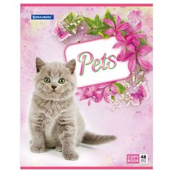 BRAUBERG / Notebook A5, 48 sh., ECO, cage, cardboard cover, PETS / 10 pcs.
