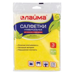 ЛАЙМА / Universal napkins, 30x38 cm, set of 3 pcs., 90 g / m2, viscose (IPP), yellow