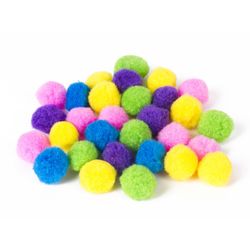 POM-poms for creativity, 5 flowers, 25 mm, 30 PCs., TREASURE ISLAND