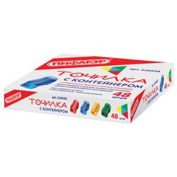 PYTHAGORAS sharpener with container plastic "Box", case color assorted