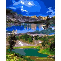 Опт-картина / Pittura con i numeri 40x50 Laghi di montagna Mountain