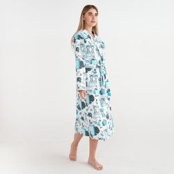 Этель / Áo choàng tắm màu bạc hà, size 46-48, bánh quế 200g / m2, 100% hl