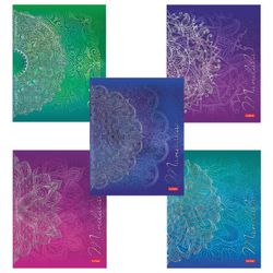 HATBER / Notebook, А5, 48 sh., staffa, gabbia, pellicola 3D, "Mandala" / 10 pz.