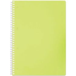 HATBER / Defter A4, 80 yaprak, tarak, kafes, plastik kapak, "ELMAS NEON-SARI" / 4 adet.