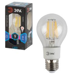 ЭРА / LED lamp 9 (80) W, E27 base, pear-shaped, cold white light, 30,000 hours, F-LED А60-9w-840-E27