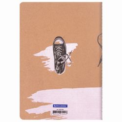 BRAUBERG / Notebook 40 l. checkered cover CRAFT, beige paper 70 g / m2, stitching, А5 (147х210 mm), SNEAKERS / 10 pcs.