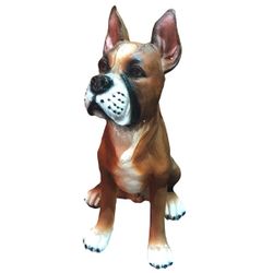 Ремеко / Figurine de jardin ornementale "Chiot Boxer (oreilles coupées)" L24W22H36 cm