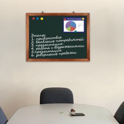 The chalk Board magnetic (60x90 cm), green, wooden painted frame, Russia, BRAUBERG