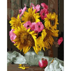 ВанГогВоМне / VanGogVoMne / Paint by number "Sunflower bouquet" 40x50 cm