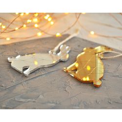 Ленивые Бобры / Lazy Beavers / Mirror Christmas tree toy "Hare"