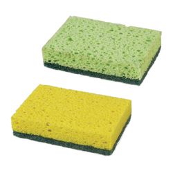 ЛАЙМА / Household sponges SET 2 pcs., Cellulose (spongy) with abrasive, 2x9.5x6.5 cm