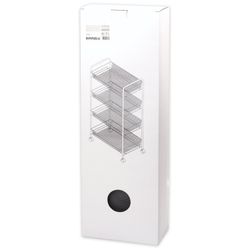 BRABIX / Office and household shelf (trolley) 4 tiers, on wheels, metal, black, 43.5х26х83.5 cm