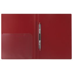 Pasta com pasta metálica e bolso interno BRAUBERG "Diagonal", vermelho escuro, até 100 folhas, 0,6 mm