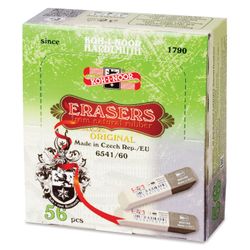 Eraser KOH-I-NOOR, 50х13х7 mm, white-gray, rectangular, beveled edge, natural rubber, 6541/60