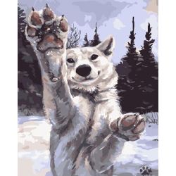 Опт-картина / Pintura por número 40x50 Perrito juguetón