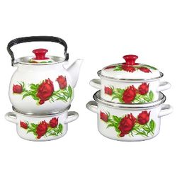 Set of tableware "Andorra white" for cooking